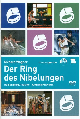 DVD cover for "Der Ring des Nibelungen" with opera scenes and stylized "5" logos.