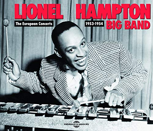 Lionel Hampton portrait on a double CD case, “European Concerts 1953-1954.”