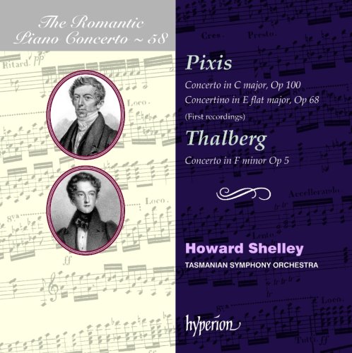 CD cover featuring portraits of Pixis and Thalberg on a sheet music background.