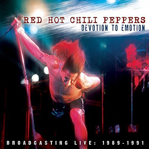 "Red Hot Chili Peppers album cover with a shirtless man singing into a microphone."