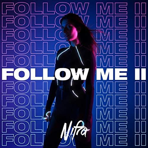 "Album cover with a woman in a black bodysuit against a blue background with text."