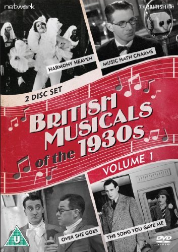 DVD cover for British Musicals of the 1930s featuring black and white film stills.