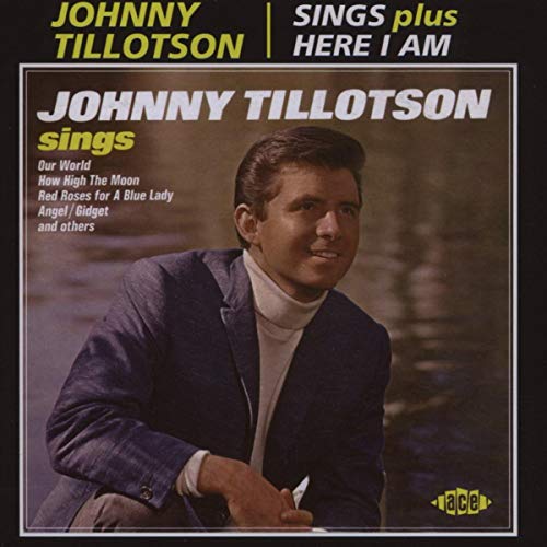 "CD cover featuring Johnny Tillotson in a blue jacket, holding a pen."
