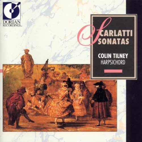CD cover: painting of 18th-century figures, text āScarlatti Sonatasā and artist name.