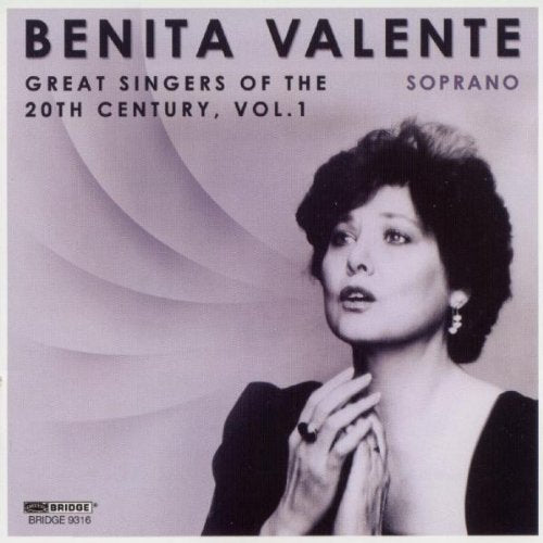 Benita Valente's album cover featuring a black-and-white portrait of the soprano singer.