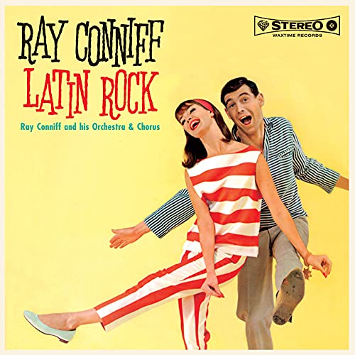 Album cover for Ray Conniff’s “Latin Rock” featuring a dancing couple.