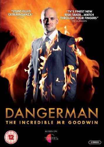DVD cover featuring Jonathan Goodwin in a suit surrounded by flames.