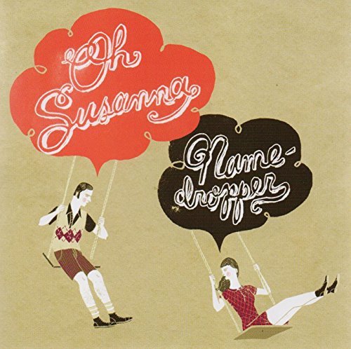 "CD cover art: man and woman on balloon rides, beige background, cursive text."