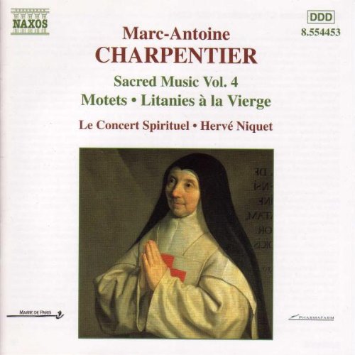 CD cover: painting of a nun with text “Charpentier Sacred Music Vol. 4”.
