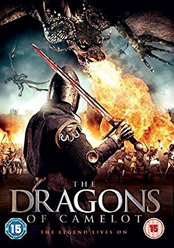 DVD cover for "The Dragons Of Camelot" featuring a knight and dragons.