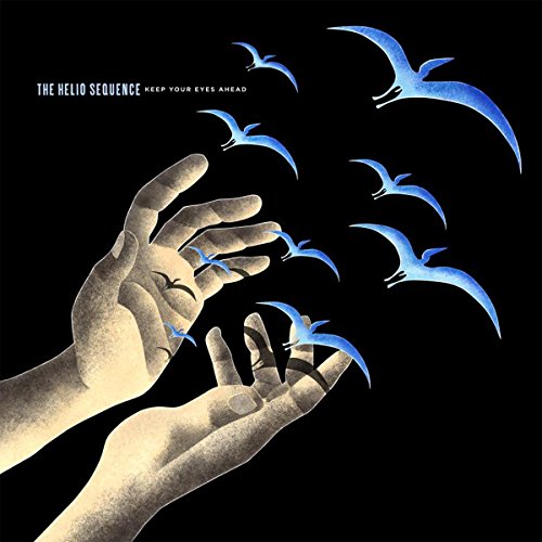 Album cover: hands releasing blue birds against a black background.