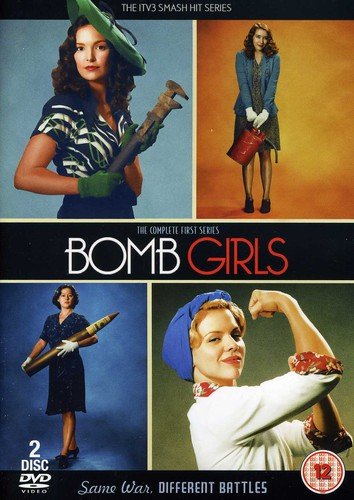 DVD cover for Bomb Girls featuring four women in 1940s attire posing with tools.