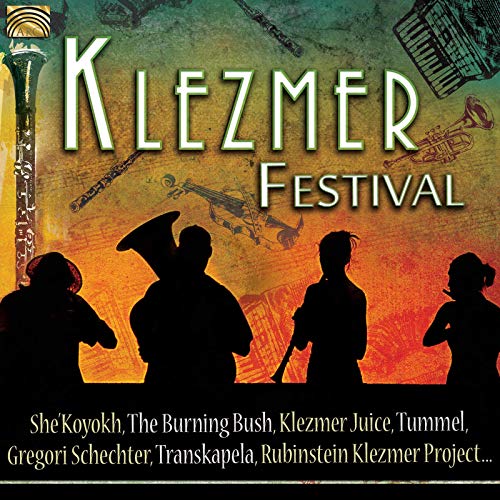 CD cover for “Klezmer Festival” featuring musical instruments and silhouetted figures.