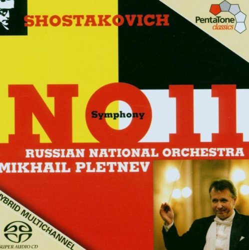 CD cover featuring a conductor, with red, yellow, black, and white design elements.
