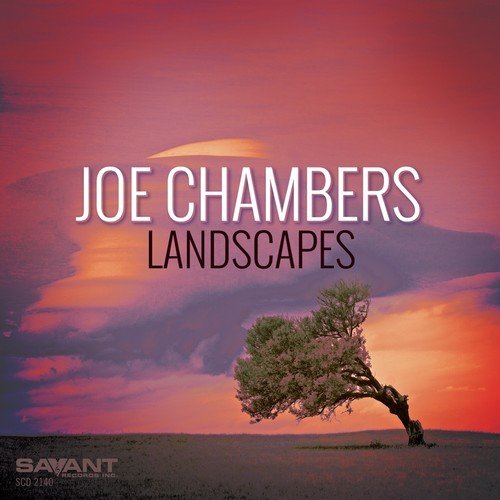 "Album cover with a lone tree under a vibrant red and orange sunset sky."