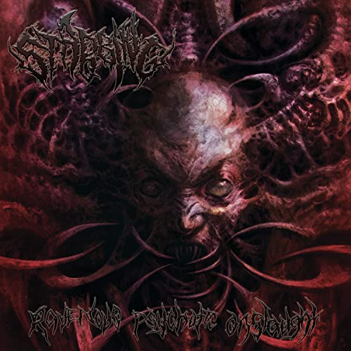 CD cover: distorted face amidst dark, organic shapes and band logo.