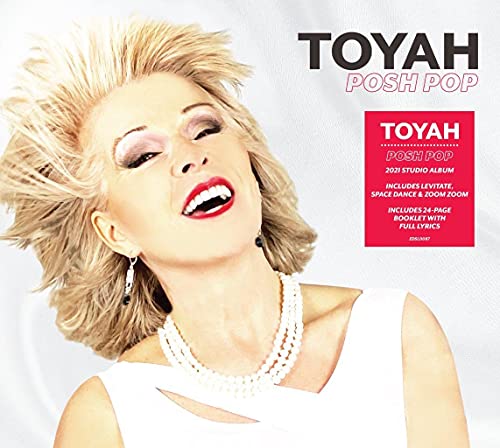 "Album cover featuring a blonde woman in white, with 'Toyah Posh Pop' text."