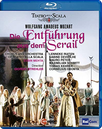 Blu-ray cover for Mozart's Die Entführung aus dem Serail featuring a stage production scene.
