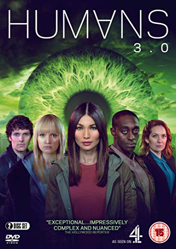DVD cover for "Humans 3.0" with five actors and a green eye.