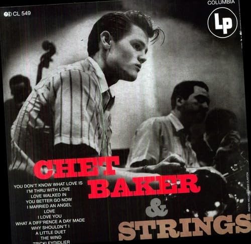 Black and white album cover featuring jazz musician Chet Baker.