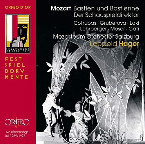 CD cover for Mozart's Bastien und Bastienne, featuring stage imagery.