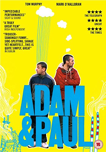 DVD cover for “Adam & Paul” featuring two men against a yellow background.