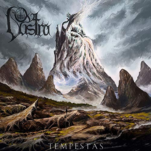 "Album cover art featuring a stormy mountain landscape with 'Ov Lustra' and 'Tempestas' text."