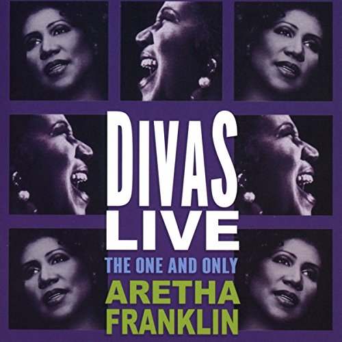 CD cover for Aretha Franklin’s “Divas Live” featuring portrait images.