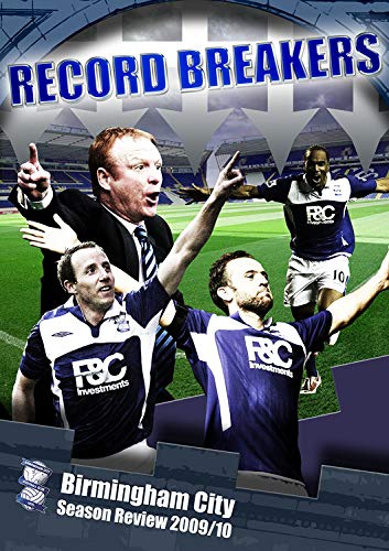 Birmingham City football team celebrating, DVD cover for 2009/10 season review.