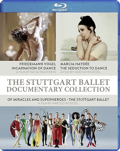 Blu-ray cover for The Stuttgart Ballet Documentary Collection featuring dancers and film titles.