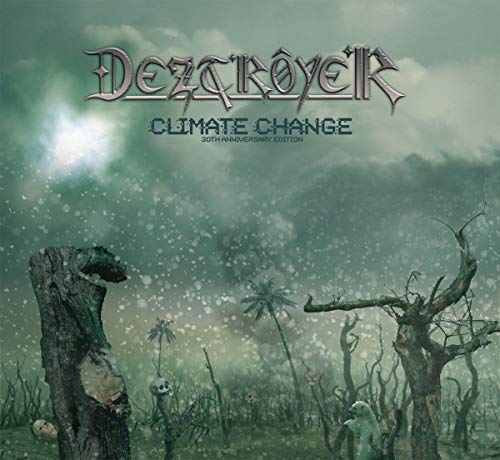 CD cover for “Climate Change” by Deztroyer, depicting a desolate landscape.