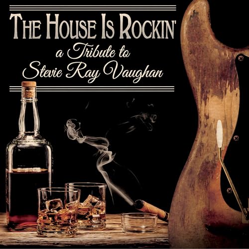 CD cover: bottle, glasses, cigarette, and partial guitar on black background.