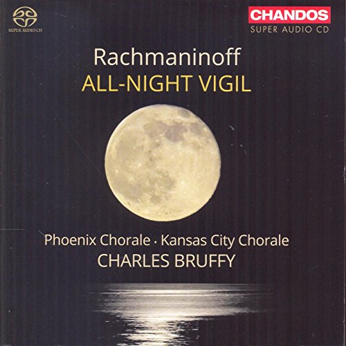 CD cover: Rachmaninoff’s “All-Night Vigil” with a full moon image.