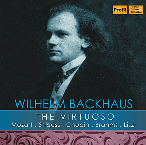 CD cover featuring a black-and-white portrait of Wilhelm Backhaus with ornate design.