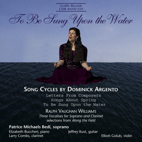 CD cover featuring a woman in purple sitting on water.