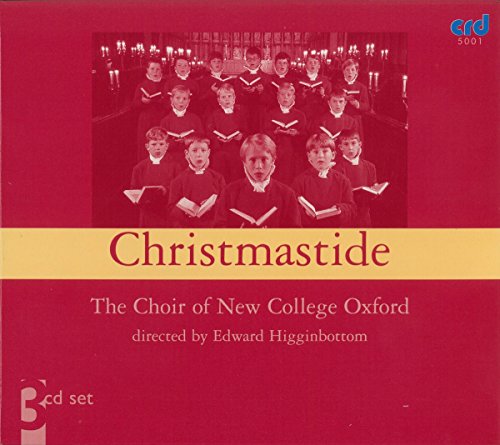 Red CD case featuring a choir of boys in robes, “Christmastide” text.