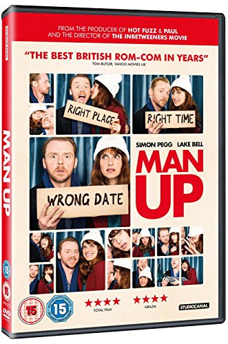 DVD case for "Man Up" with red title and collage of actors' faces.