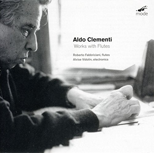 Black and white CD cover with a man reading sheet music.
