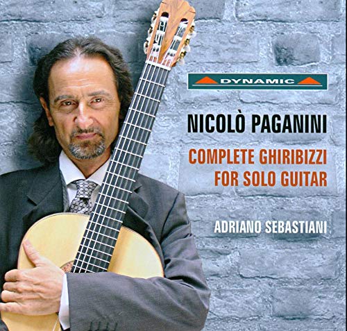 Paganini CD cover featuring a portrait of the composer with a guitar.