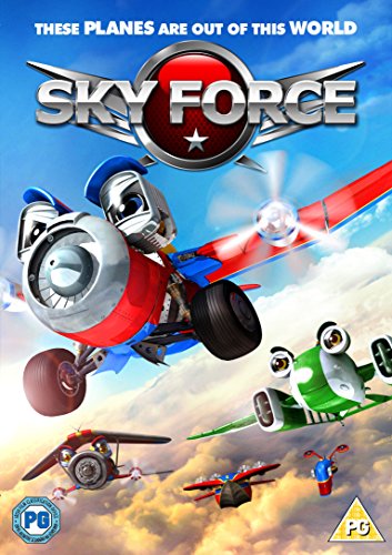 The DVD cover for "Sky Force" features cartoon planes flying in a blue sky.