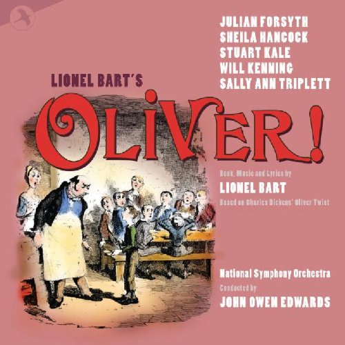 CD cover for "Oliver!" musical, featuring cast names and illustration.