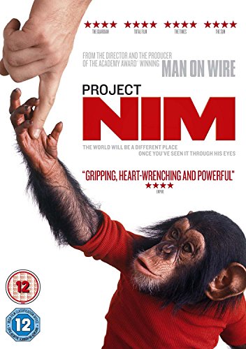 DVD cover featuring a chimpanzee in a red sweater holding a human hand.