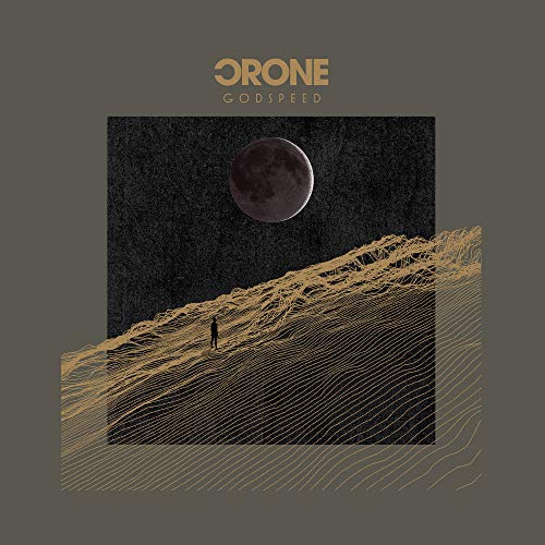 A vinyl record cover featuring a person standing on a hill under a moonlit sky.