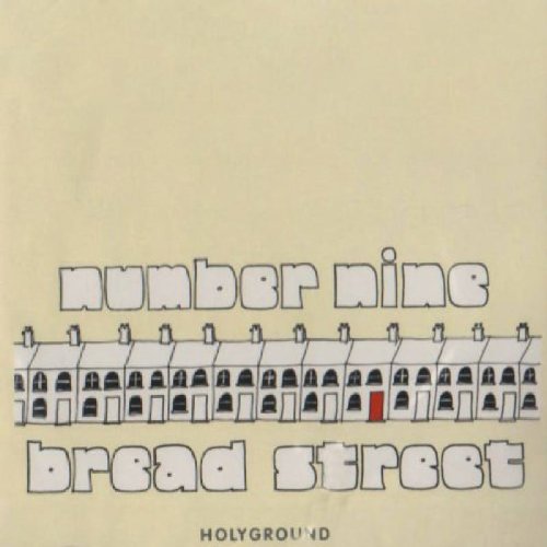 A pale yellow album cover featuring a simple line drawing of a building.