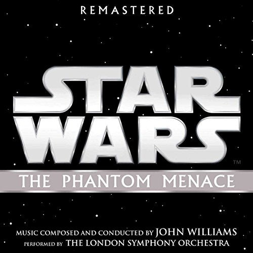 “Star Wars: The Phantom Menace” soundtrack CD cover with silver logo on black.
