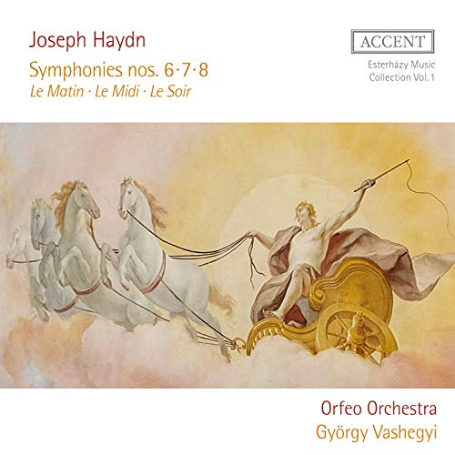 "CD cover with a painting of a man riding a chariot pulled by horses."