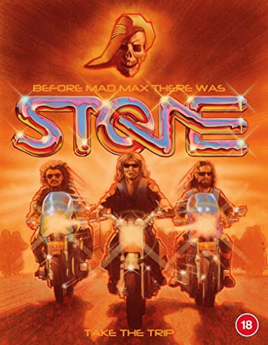 Stone" Blu-ray cover featuring three motorcyclists and a skull image.