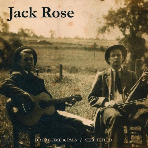 Vintage photo of two musicians with guitars, album cover for Jack Rose.
