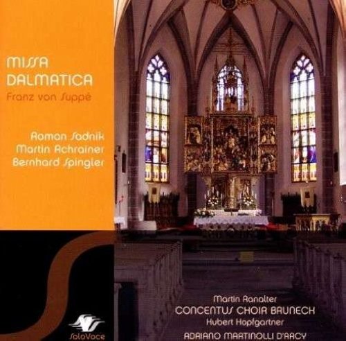"Album cover featuring a church interior with stained glass and altar."