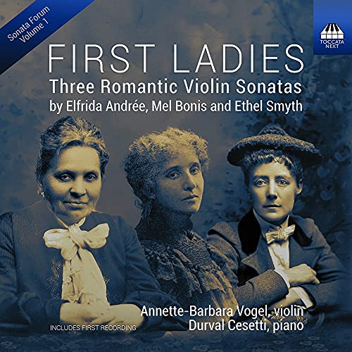 CD cover featuring portraits of three women composers from the Romantic era.